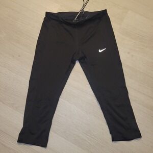 Nike Dri-FIT Capri Leggings Women's‎ M Black Running Pants Workout Athletic Fit